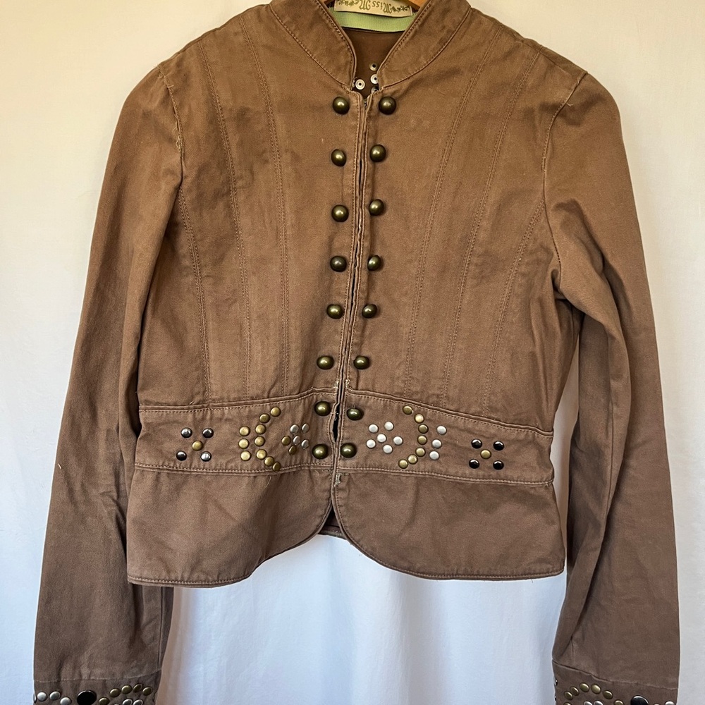 Miss Me Brown Utility Jacket with Fitted Waist